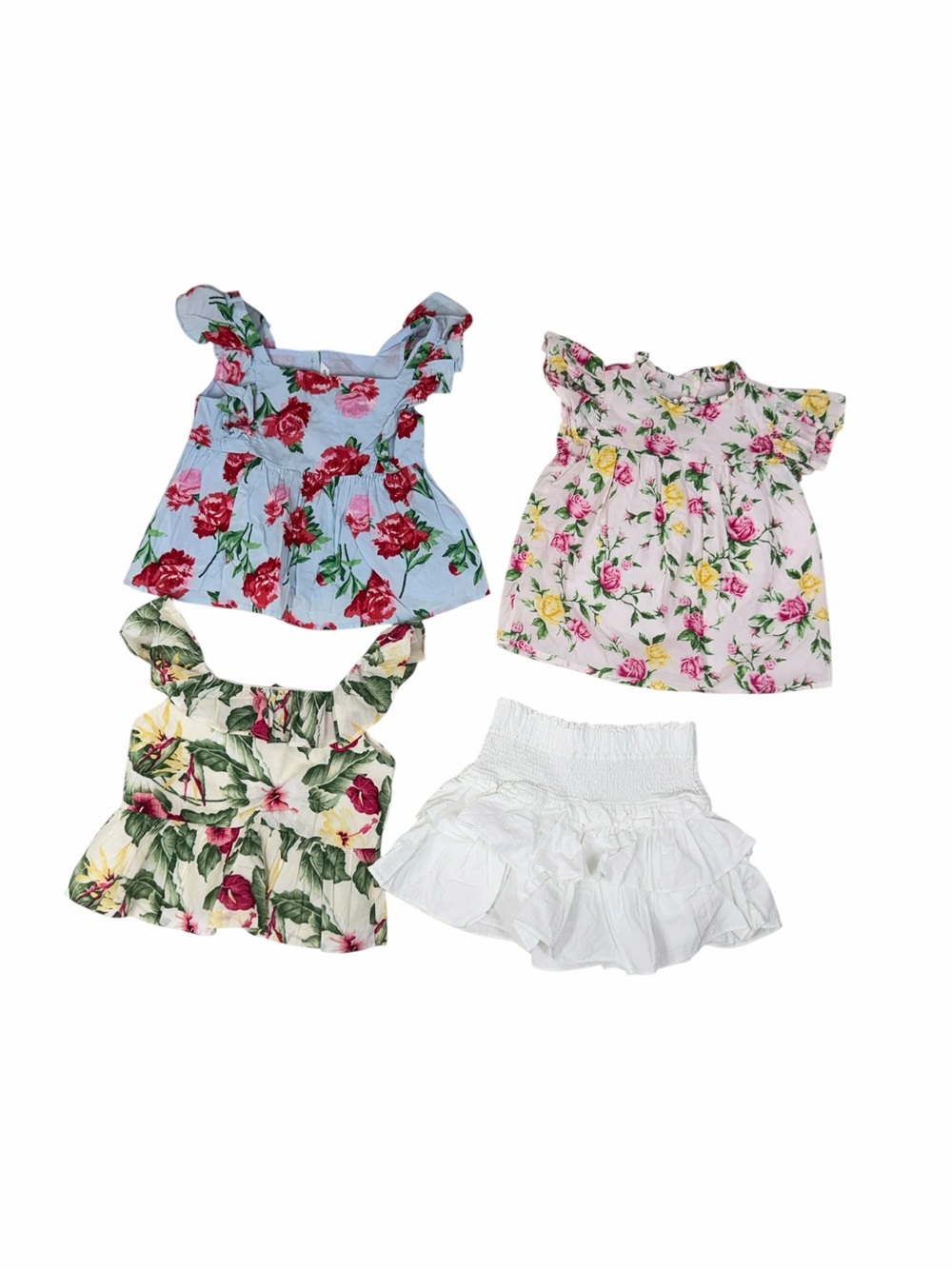 Janie and Jack 4 pc Girls Clothing Lot Size 5 Floral Summer Tops Skirt Outfit